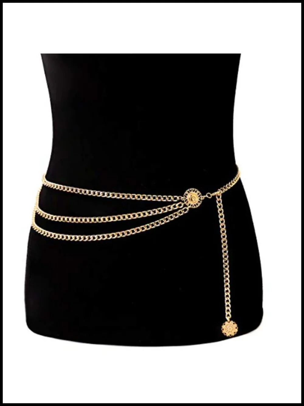 Multilayer Metal Waist Chain Dress Belt